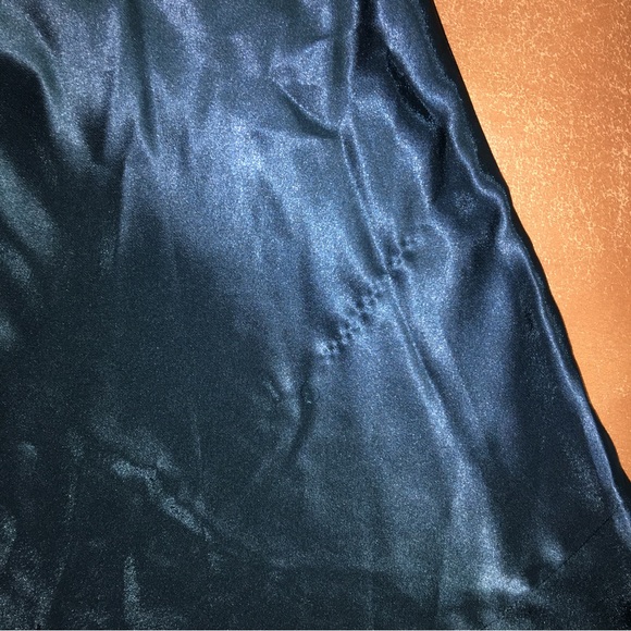 Vintage Victoria’s Secret turquoise satin lace w/mesh slip nightgown maxi dress - Picture 8 of 8